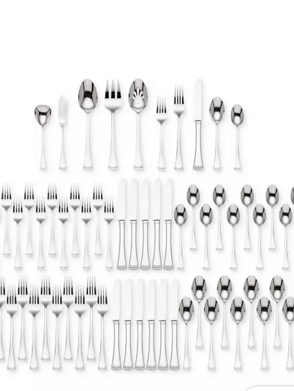 Lenox Polished Silver Stainless Steel Flatware Set - Beaded Handle